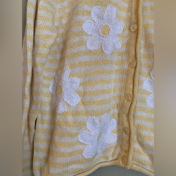Christopher & Banks Hand Embroidered Flowers Knit Cardigan Vintage Cottagcore M - Picture 2 of 8